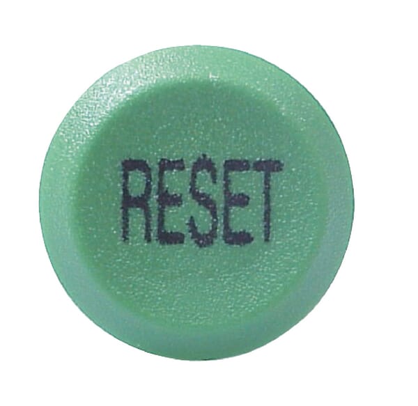 Interrupteur poussoir, Reset, rond, vert vue 2