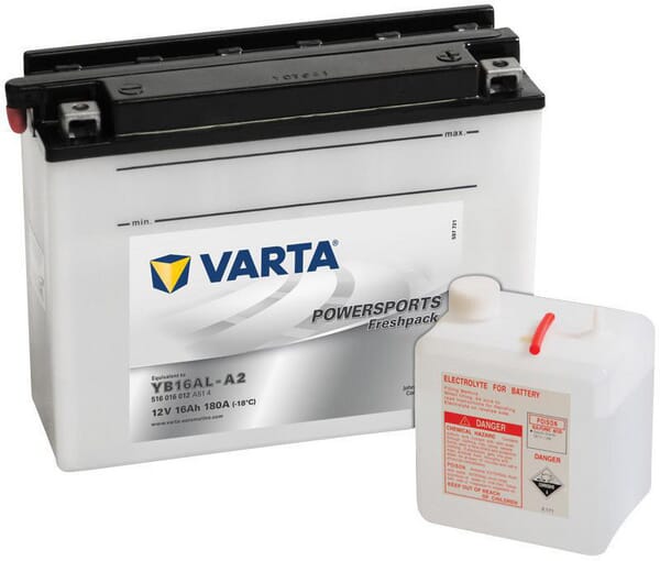 Batterie 12V 16Ah 180A Sports motorisés Freshpack VARTA · réf. 516016018I314PS