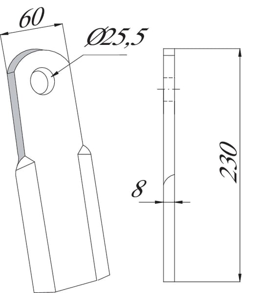 Fléau 60x230 utilisable pour Ferri · réf. CK2470
