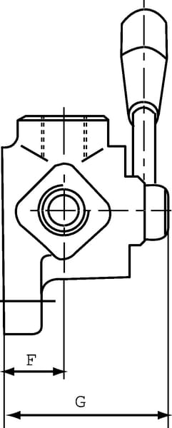 Vanne a 3 voies L 3/4 BSP vue 6