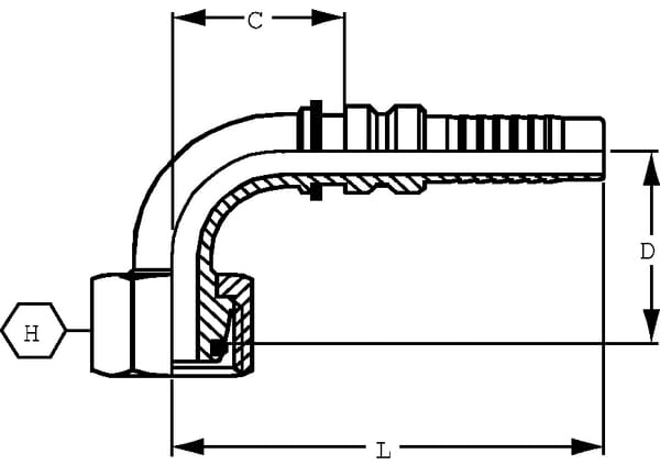 Raccord à sertir 4SH-DN40-38S-M52x2,0-90° vue 3