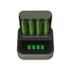 USB battery charger M451 with docking station, including 4 ReCyko NiMH batteries AA 2600mAh