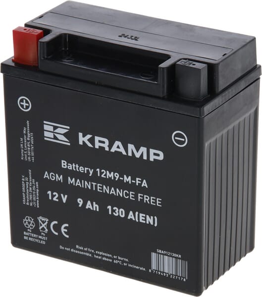Baterie 12V 9Ah 130A uzavřená Kramp