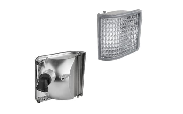 Feu de travail d'angle halogène, gauche, 12V, 50W, carré, blanc, 98x110x111mm, prise PGJ13, Wesem — réf. LPRE56601