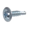 DIN 7504F self-drilling screws with cross-slot raised head and flange, zinc-plated