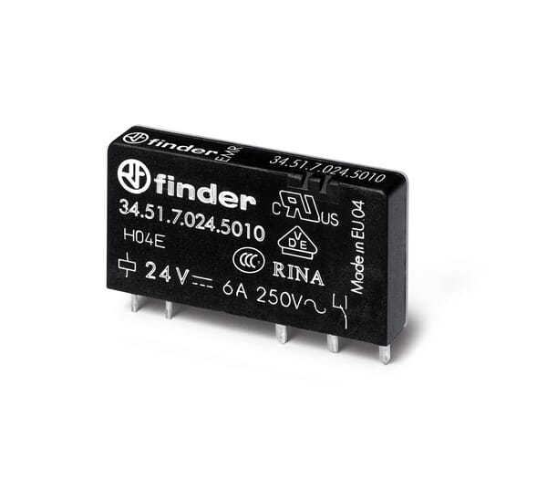 Relais PCB ultra-mince (EMR) 1CO 6A/12V CC sensible/AgNi+ Au · réf. 345170125010