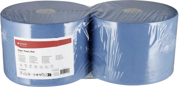 Papírové ručníky, modrá role, 23 cm x 370 m, třívrstvé, vnější Ø 340 mm, 2 role/bal.