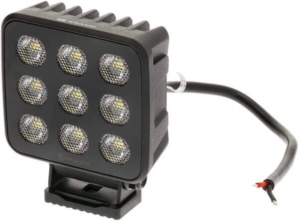 Phare de travail LED, 90W, 6800lm, carrée, 12/24V, blanche, 108x120,7x52,7mm Deutsch prise, faisceau large, 18 LED — réf. LA10833