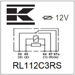 Mini relais 12V, inverseur, 30/40A, avec résistance, avec cadre et support enfichable vue 3
