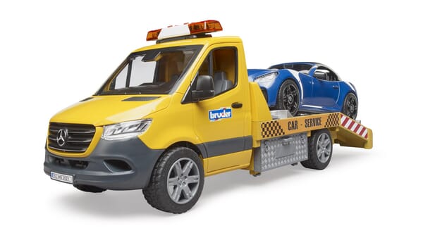 Transporteur MB Sprinter avec Module son et lumière et Roadster BRUDER · réf. U02675