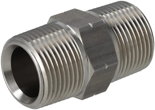 Dvojité vsuvky z nerezové oceli, vnější NPT x vnější NPT