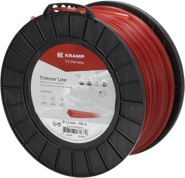 Fil de coupe Ø 3.3mm 109m carré rouge Kramp — réf. NL33109SKR