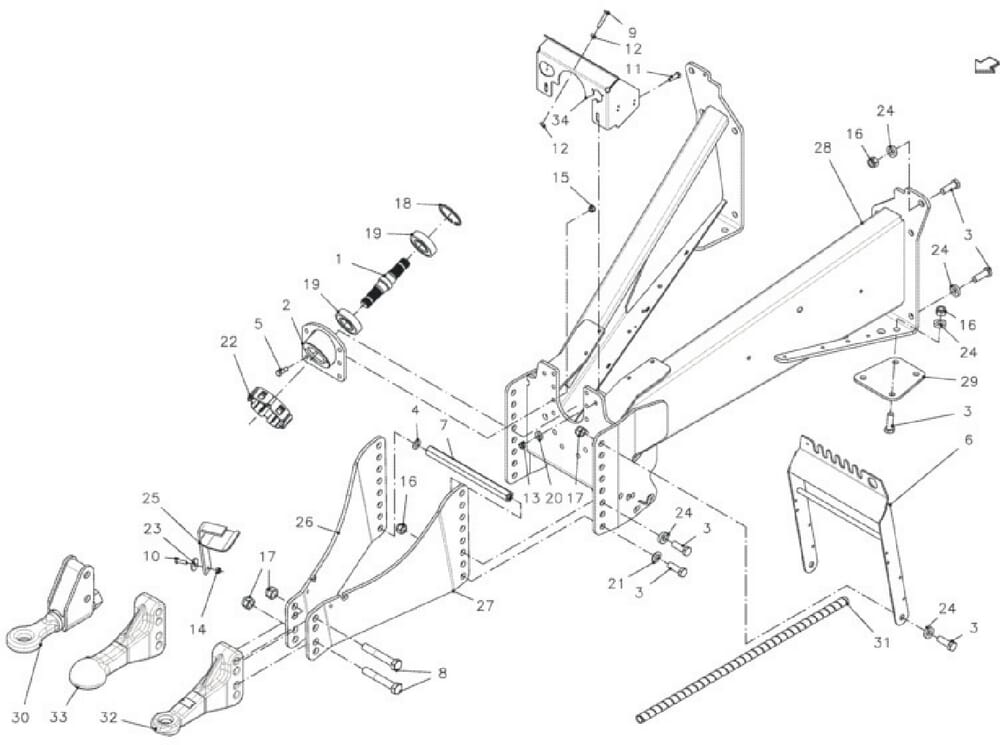 001 Závěsné zařízení, rám
