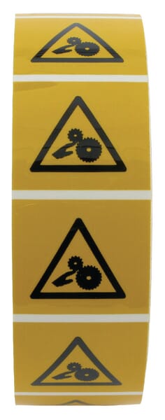 Štítek výstraha 25mm ozub.kolo