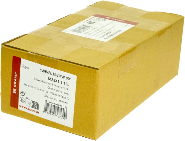 Coude pivotant 90° M22x1,5 15L 5 — réf. EWSD15LP050KR