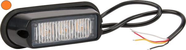 Avertisseur flash LED orange 3x3W 12/24V — réf. LA20009