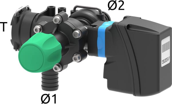 Vanne de commande principale électrique avec vanne de pression maximale réglable et raccord à fourche T5 150 l/m 20 bar · réf. 871T502