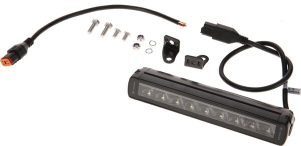 Barre lumineuse de travail LED, 45W, 3780lm, rectangulaire, 12/24V, blanc/orange, 246x40x54mm prise Deutsch, Combo, droite, 9LED, E-BOOST — réf. LA10820