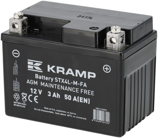 Baterie 12V 3Ah 50A uzavřená Kramp