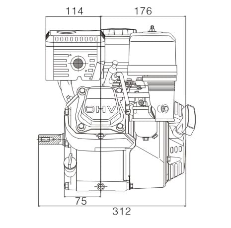 Loncin G200 1-cyl 5,5 hk 19,05x61,6 mm - Vaaka-Akseli Moottorit - G200FR - 5