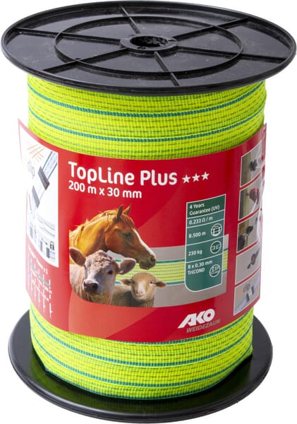 Ruban Top Line Plus 200m 30 mm, jaune fluo/bleu 8 x 0,30 mm Tricond · réf. 449583