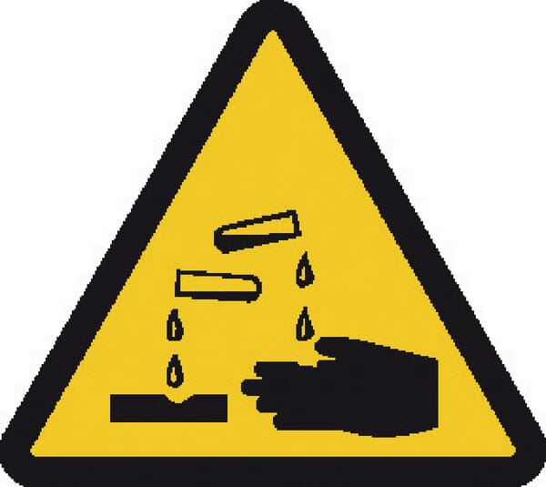 Příkazové a zákazové značky, Žíravina