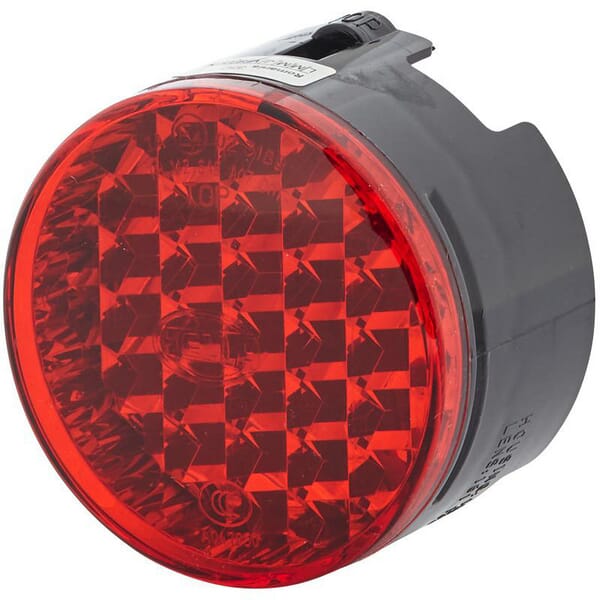 Reflecteur rond, Ø66/70mm, rouge,  H:42,2mm, fixation par vis M4x12, Hella — réf. 8RA009001031