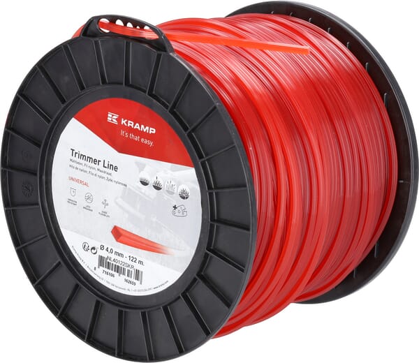 Fil de coupe Ø 4mm 122m carré rouge Kramp — réf. NL40122SKR