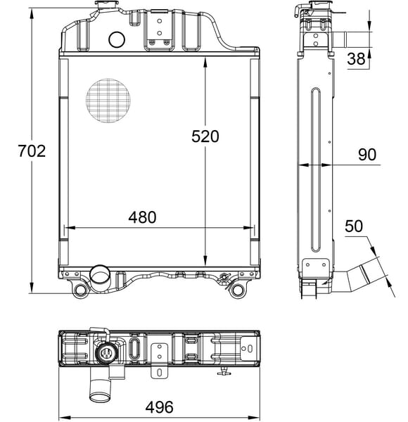 Radiateur p/ JD vue 4