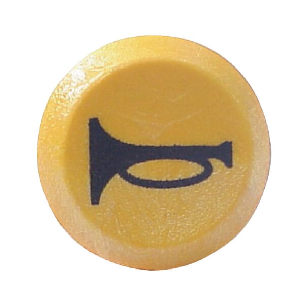 Interrupteur poussoir, Klaxon, rond, jaune vue 2