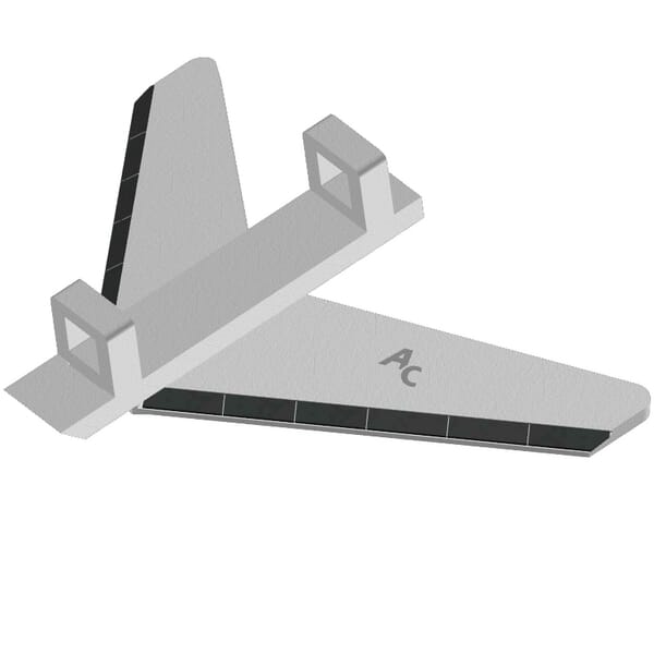 Aileron plat type Gardell G-400, 400x283x12 · réf. VAGA0400