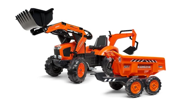 Tractopelle Kubota avec excavatrice et remorque — réf. F2090W