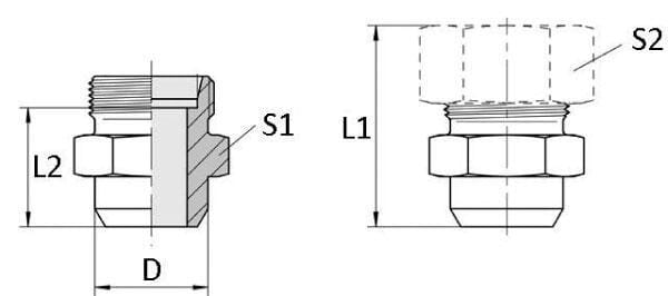 Union mâle à souder 38S vue 2