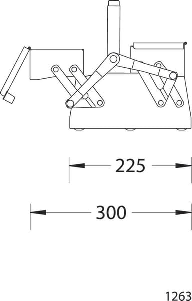 Box na nářadí x420x158 mm, 3 přihrádky, modrý kov, Gedore