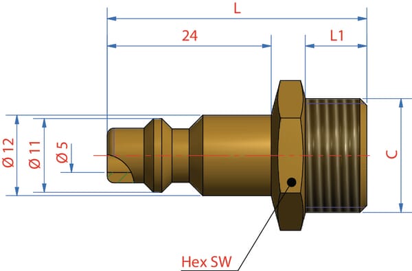 Racc. rap. filet mâle BSP 1/4" vue 2