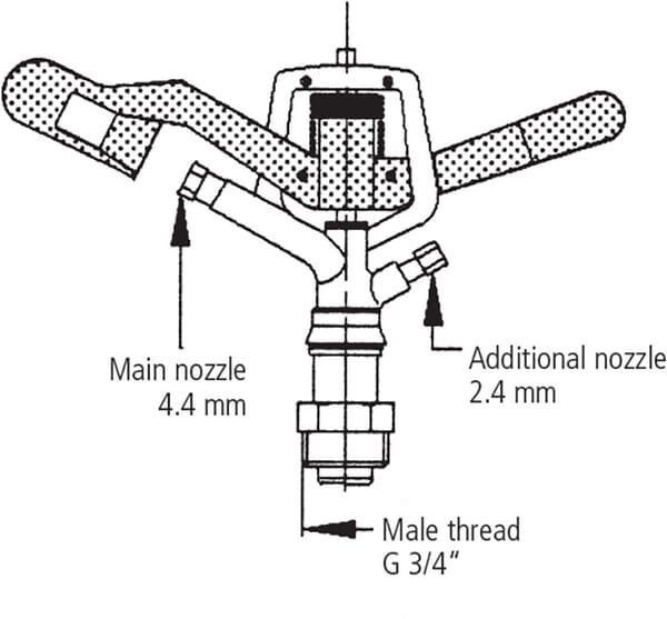 Arroseur tournant V35 mâ 3/4" vue 3