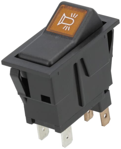 Interrupteur à bascule, I-0, off-on, 12V, 2 broches, gyrophare — réf. SW10055KR