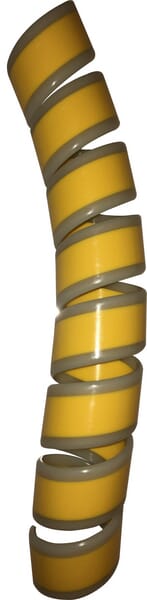 Ochranné spirály hadic, plastové, žluté se svítícími okraji, typ KBV glow
