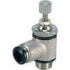 One way control valves with knurled screw and lock nut, push-in