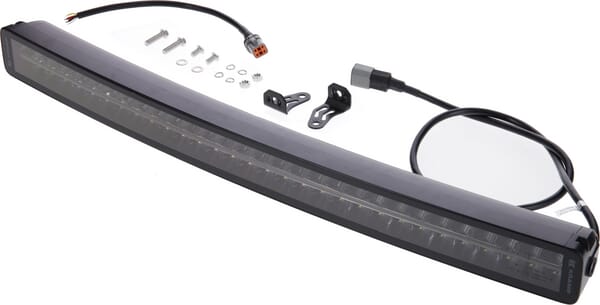 Barre lumineuse de travail LED, 300W, 25200lm, rectangulaire, 12/24V, blanc/orange, 814,9x70x78,6mm prise Deutsch, Combo, courbée, 60LED, E-BOOST — réf. LA10818