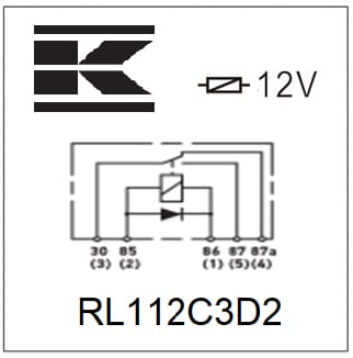 Mini relais 12V, inverseur, 30A/40A, diode, avec support vue 3