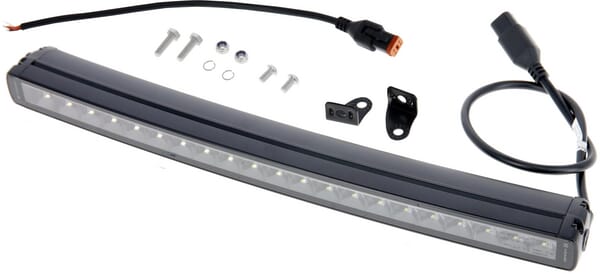 Barre lumineuse de travail LED, 105W, 8820lm, rectangulaire, 12/24V, blanc/orange, 525,5x40x54,4mm prise Deutsch, Combo, courbée, 21LED, E-BOOST — réf. LA10824