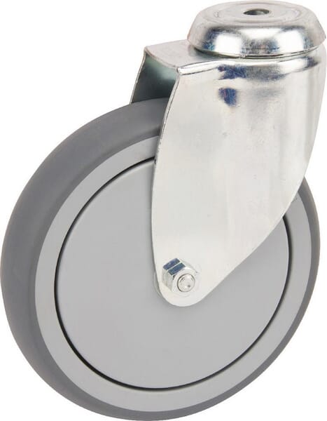 Roue pivotante, roue en polyuréthane : Ø125x32mm, Trou de vis simple, Load: 100kg, Tente — réf. 2470PJP125P3011