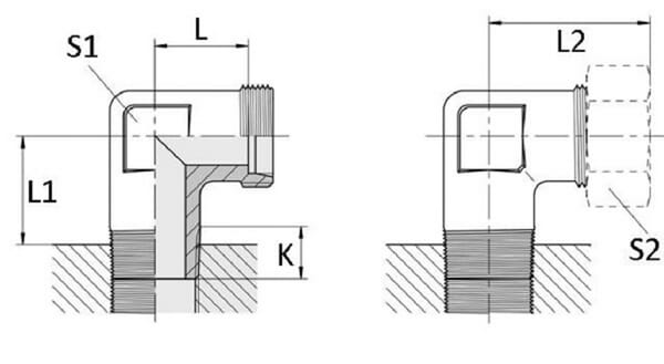 Coude mâle 14S-1/2 BSPT vue 2