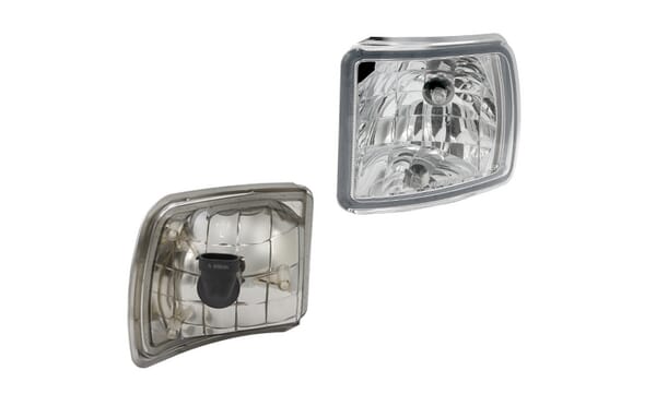 Feu de travail d'angle halogène, gauche, 12V, 50W, carré, blanc, 123x115x121mm, prise PGJ13, Wesem — réf. LPRC54701
