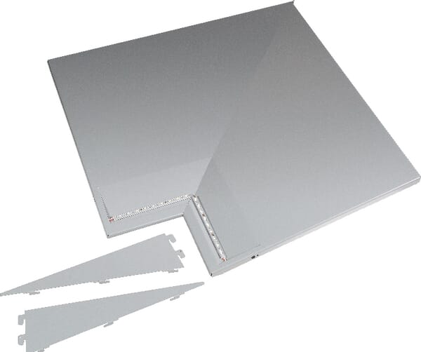 Lišta rohová s LED světly, šedý hliník