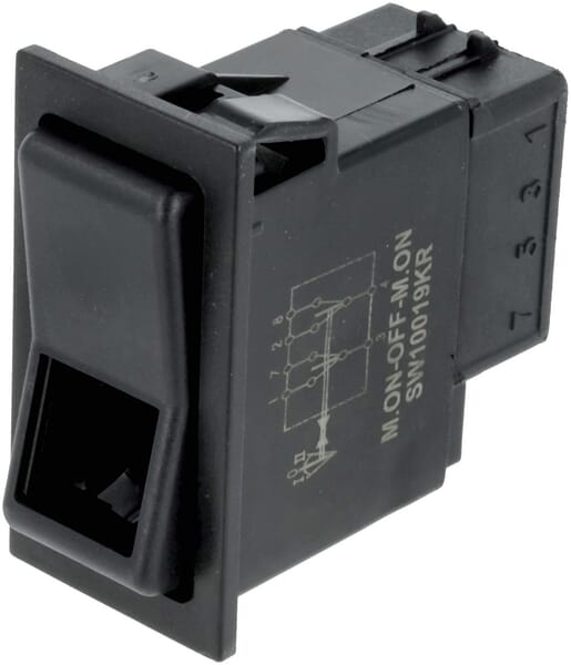 Interrupteur à bascule, (I)-0-(II), mom-off-mom, 12V ou 24V, 8 broches, éclairage de fonction, avec ampoule — réf. SW10019KR