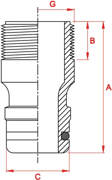 Adaptateur filet mâle Américain vue 2