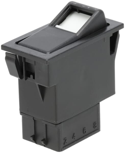 Interrupteur à bascule, II+I-0, off-on-on, 12/24V, 7 pôles, éclairage de localisation, avec ampoule — réf. SW10030KR