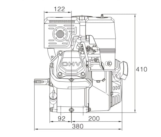 Loncin G270 1-cyl 8 hk 25,4x88 mm - Vaaka-Akseli Moottorit - G270FC - 3